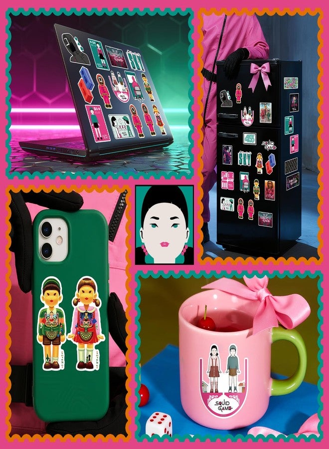CoCube+ Officially Licensed Survival Game Stickers Pack - Waterproof Vinyl Stickers for Laptop, Water Bottle, Phone, Luggage - Cool Thriller TV Series Aesthetic Sticker for Teens, Adults, Fans, 25PCS - Image 3